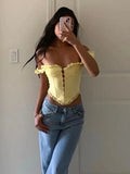 YESMYTOOL  -   Lace Buttoned Cardigan Vest Women Summer Sexy Solid Color Slim U Neck Spliced Lace Shoulder Straps Fashion y2k Vest Tops