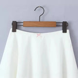 YESMYTOOL  -  Women White Flared Skirt with A Little Bow on The Waist  Finn Skirt