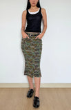 YESMYTOOL  -  Women Trumpet Mermaid Camouflage Slite Midi Skirt