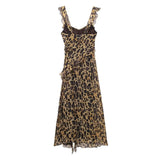 YESMYTOOL  -  Sexy Leopard Printed Slip Ruffles Dresses Women Fashion Female Sleeveless Dress Summer New Holiday Lady Beach Party Vestidos