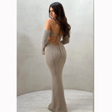 YESMYTOOL  -  Summer Satin Camisole Backless Maxi Dress Women Slim Elegant Sexy Outfit Ladies Birthday Party Club Sundress