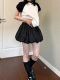 YESMYTOOL  -   Korean Mini Balloon Skirt Women Cute Sexy High Waist Loose Bubble Skirt Causal Elegant Female Summer 2024 Streetwear