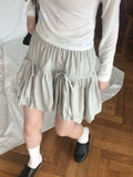 YESMYTOOL  -  Korean Fashion Women Fairy Pleated Skirts Solid Grunge Bandage Bow Casual Vintage Skirt 2024 Summer Faldas Mujer Y2k Aesthetic