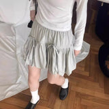 YESMYTOOL  - Personalized Sweet and Spicy Girl Fluffy Skirt,  Elastic Binding, Flower Bud Sweet Cool Half Skirt, Lantern Short Skirt