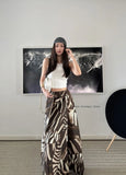 YESMYTOOL  - Bohemian Vacation Versatile Zebra Asymmetric Print Long Skirt With Slit A-lineretro Streetwear Women Summer Skirt 2024 New