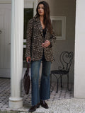 YESMYTOOL  -  2024 Fall / Autumn Winter New Women Fashion Basic Leopard Jacket Basic Blazer