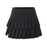 YESMYTOOL  -  Y2K Cool Girl Sexy Slit Pleated Mini Skirt Vintage High Waist Side Zipper Summer Skirts With Underwear