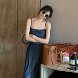 YESMYTOOL  -  Denim Small Sling Wide Leg Work Suit Jumpsuit Summer Thin Style Goddess Style Pants 2024 New Style