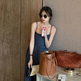 YESMYTOOL  -  Denim Small Sling Wide Leg Work Suit Jumpsuit Summer Thin Style Goddess Style Pants 2024 New Style