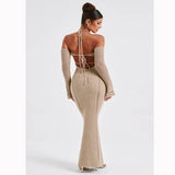 YESMYTOOL  -  Summer Satin Camisole Backless Maxi Dress Women Slim Elegant Sexy Outfit Ladies Birthday Party Club Sundress