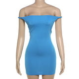 YESMYTOOL  -  Solid Color Backless Mini Dress Spicy Girl 2024 Summer Sexy Sleeveless Halter Slash Neck Stretch Wrapped Hip Bodycon Vestidos