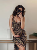 YESMYTOOL  -  Sexy Leopard Printed Slip Ruffles Dresses Women Fashion Female Sleeveless Dress Summer New Holiday Lady Beach Party Vestidos