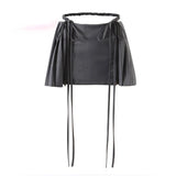 YESMYTOOL  -  Y2k Sexy Pleated Mini Skirt Women Summer Low Waist A-line Zipper Split Lace-up Kpop Micro Skirt Streetwear Girl Fashion