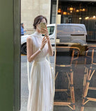 YESMYTOOL  -  Summer White France Vintage Dress Women Chiffon Elegant Evening Party Long Dress Lady Casual Korean Style One-piece Dress