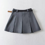 YESMYTOOL  -  Spring Summer Black High Waist Women's Pleated Short Skirts Gray Elegant Sexy Holiday Party A-line Mini Skirt 2024 New Fashion