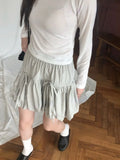 YESMYTOOL  -  Korean Fashion Women Fairy Pleated Skirts Solid Grunge Bandage Bow Casual Vintage Skirt 2024 Summer Faldas Mujer Y2k Aesthetic