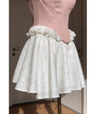 YESMYTOOL  -  Women White Flared Skirt with A Little Bow on The Waist  Finn Skirt