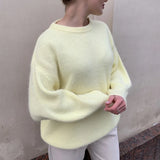 YESMYTOOL  -  Casual loose knitted sweater pullover autumn and winter WOMEN's Pullovers 2024 new Warm imitation mink sweater tops for women's