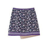 YESMYTOOL  -  Ethnic Style Retro Embroidery Printed High Waisted Short Skirt With Fashionable and Asymmetrical Hem Beading A-line Skirt