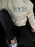 YESMYTOOL  -  New York Letter Print Sweatshirt 2025 Spring New O Neck Long Sleeve Sweatshirts Streetwear Casual Fashion Sport Pullover Tops