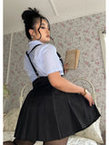 YESMYTOOL  -  Preppy Style Pleated Skirt Sets Women Streetwear Vintage Korean Fashion Two Piece Suits Y2k School Uniform Summer