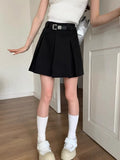 YESMYTOOL  -  Spring Summer Black High Waist Women's Pleated Short Skirts Gray Elegant Sexy Holiday Party A-line Mini Skirt 2024 New Fashion