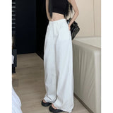 YESMYTOOL  - White Women Jeans High Waist Vintage Y2K Straight Baggy Pants Hip Hop American Fashion Street 2024 Wide Leg Denim Trouser