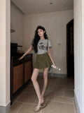 YESMYTOOL  -  2024 Spring Summer Korean Version Elegant Pleated Short Skirt Women High Waist Sexy Club Festival Party Mini Half Skirt Vintage