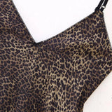 YESMYTOOL  -  Women's Summer V Neck Maxi Dress Leopard Print Leopard Print Spaghetti Straps Slip Dresses Sexy V Neck Sleeveless Nightgown