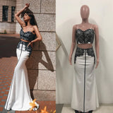 YESMYTOOL  -  Strapless Off Shoulder Trumpet Dress 2024 Summer Women Backless Sexy Slim Fit Party Dress Spring Sleeveless Long Dresses Ladies