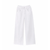 YESMYTOOL  - White Women Jeans High Waist Vintage Y2K Straight Baggy Pants Hip Hop American Fashion Street 2024 Wide Leg Denim Trouser