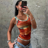 YESMYTOOL  -  3D Digital Printed Tanks Crop Tops 2024 Summer Slim Fit Sleeveless Crew Neck Pullover Short Top Party Club Streetwear