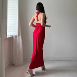 YESMYTOOL  - Spring 2024 New Long Skirt Fashionable and Sexy Style, Holding Chest, Waist, and Neck Hanging Dress for Women