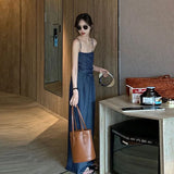 YESMYTOOL  -  Denim Small Sling Wide Leg Work Suit Jumpsuit Summer Thin Style Goddess Style Pants 2024 New Style