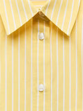 YESMYTOOL  -  Fashion Chic Yellow Striped Blouse For Women Casual Lapel Single Breasted Long Sleeve Shirt Summer Ladies Vacation Beach Tops