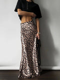 YESMYTOOL  -  Women Elegant Long Leopard Skirt for Summer New Fashion Women Retro Floor Slim Skirts Women Long Leopard Print Skirts