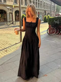 YESMYTOOL  -  Bowknot White Summer Women's Dress Elegant Tank Beach Long Sundress Vestidos Sleeveless Holiday Chic Black Slim Maxi Dress 2024