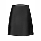 YESMYTOOL  -  Fashion Satin Split Slim Skirts for Women 2024 Summer Solid Color Elegant Skirt Women High Waist Loose Sexy A- Line Short Skirts