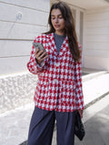 YESMYTOOL  -  2024 Fall / Autumn Winter New Women Fashion Basic Woolen Houndstooth  Jacket Basic Blazer