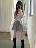 YESMYTOOL  -  Korean Women Fairy Pleated Skirts Solid Grunge Bandage Bow Casual Vintage Skirt 2024 Summer Trendy Mujer Faldas Y2k Aesthetic