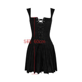 YESMYTOOL  -  Autumn Women Black Lace Up Bodycon Dress Sexy Mini Spaghetti Strap Pleated Dress Female Birthday Party Dresses