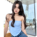 YESMYTOOL  -  Women Sexy Triangle Strapless Top Vest Sleeveless Tops Summer New Sweet Vintage Fashion Casual Elegant Basic T-shirt Waistcoat