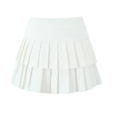 YESMYTOOL  -  Y2K Cool Girl Sexy Slit Pleated Mini Skirt Vintage High Waist Side Zipper Summer Skirts With Underwear