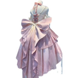 YESMYTOOL  -  Gradually Varied Pink Light Flower Wedding Hollow-out Front Short Back Long Pettiskirt